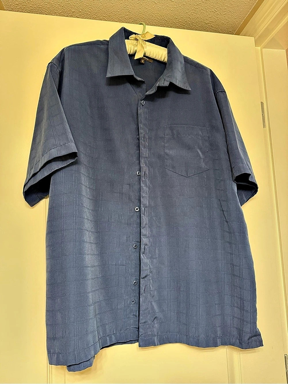 Denver Hayes Plaid Short Sleeve Shirt in Blue XL